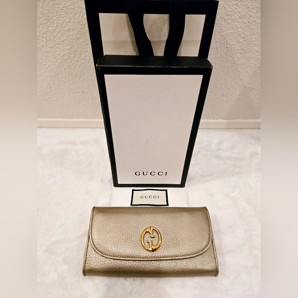 Gucci Metallic Cellarius Calfskin 1973 Continental Wallet - Picture 3 of 16
